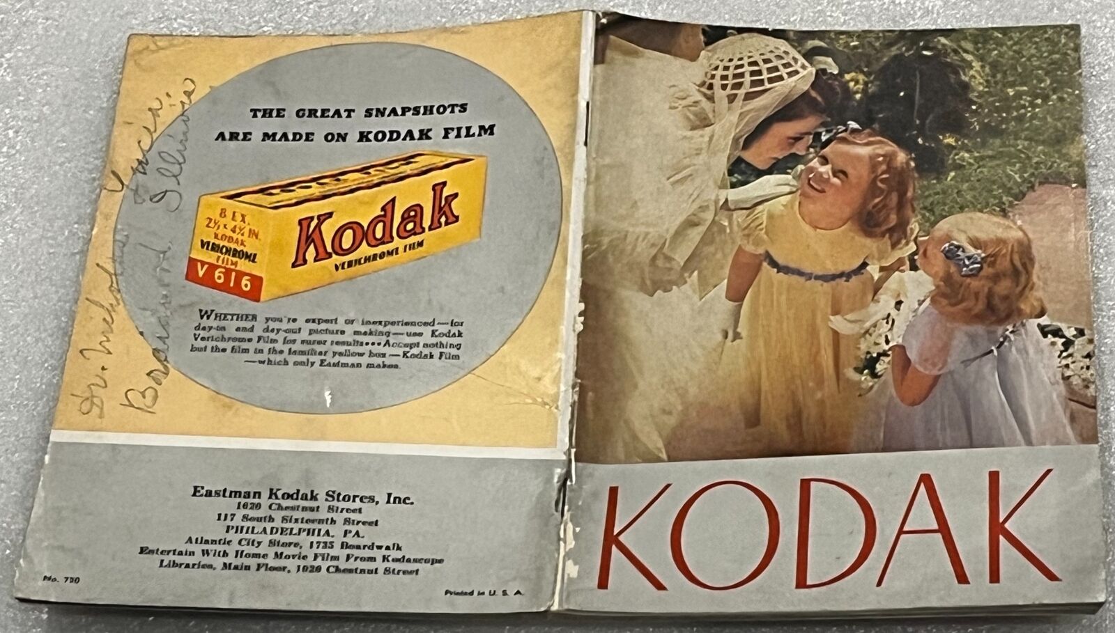JULY 1938 KODAK BOOKLET, SHOWS CAMERAS DETAILS AND PRICES