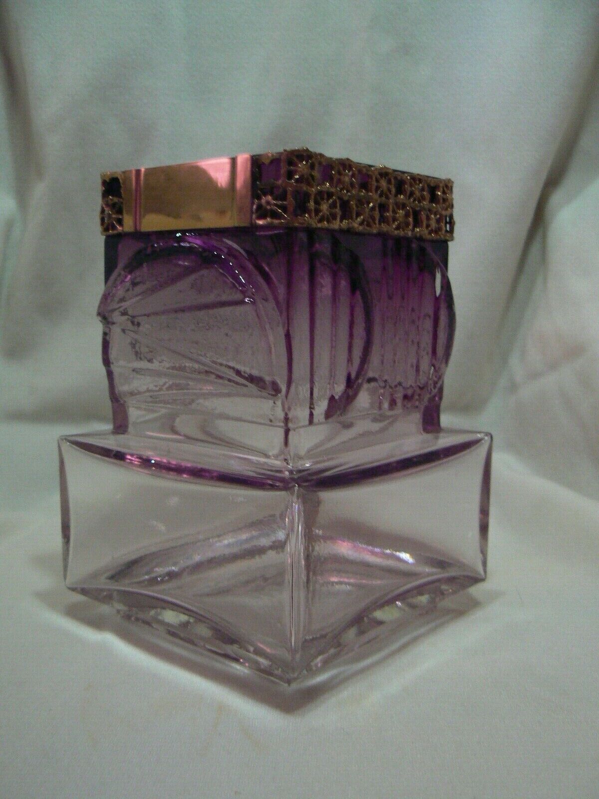 Art Glass Vase Pentti Sarpaneva, Oy Kumela Modernist Bronze and Purple