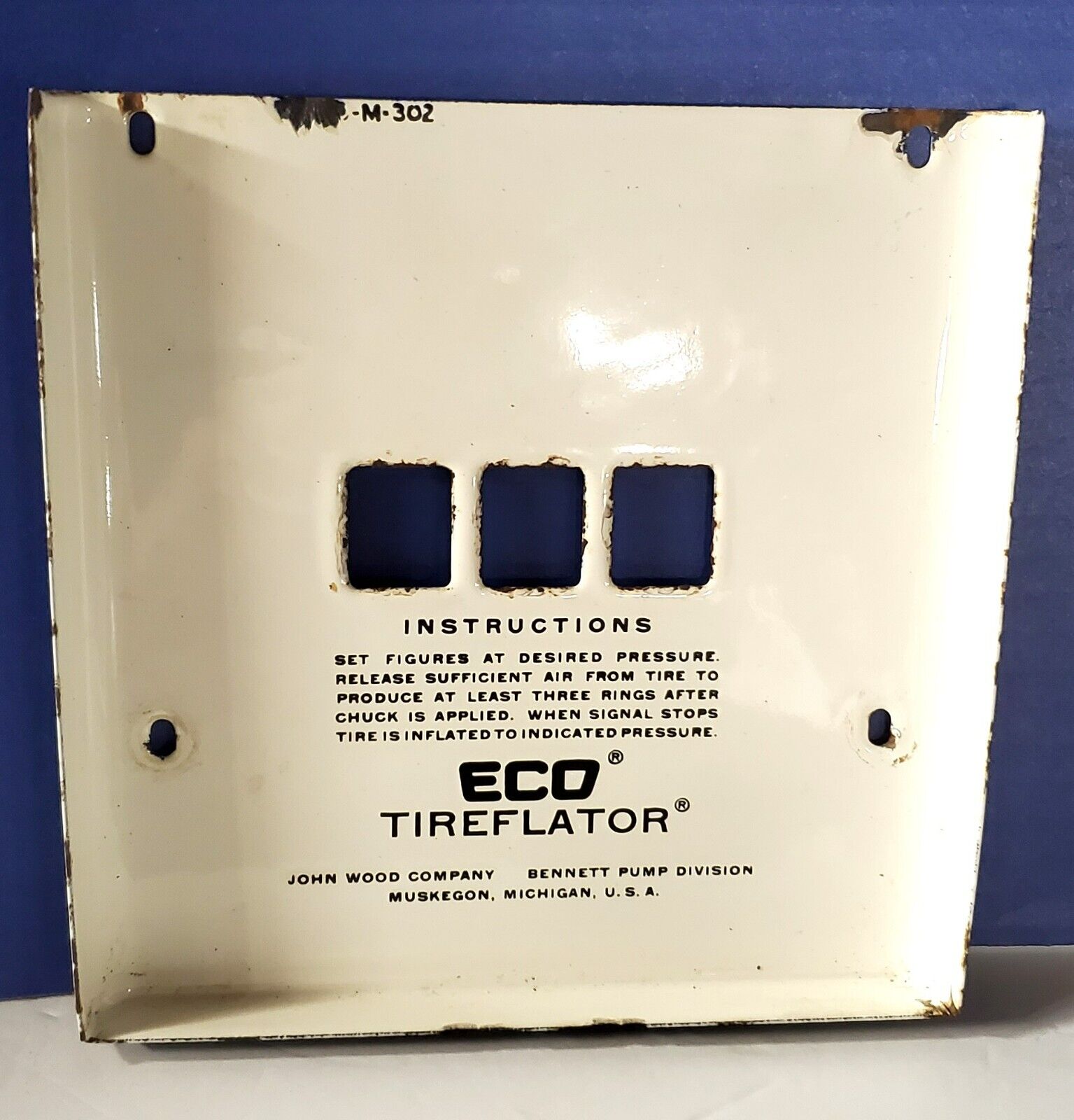 ECO Air Meter Tireflator Porcelain Face Plate Original Part (B)