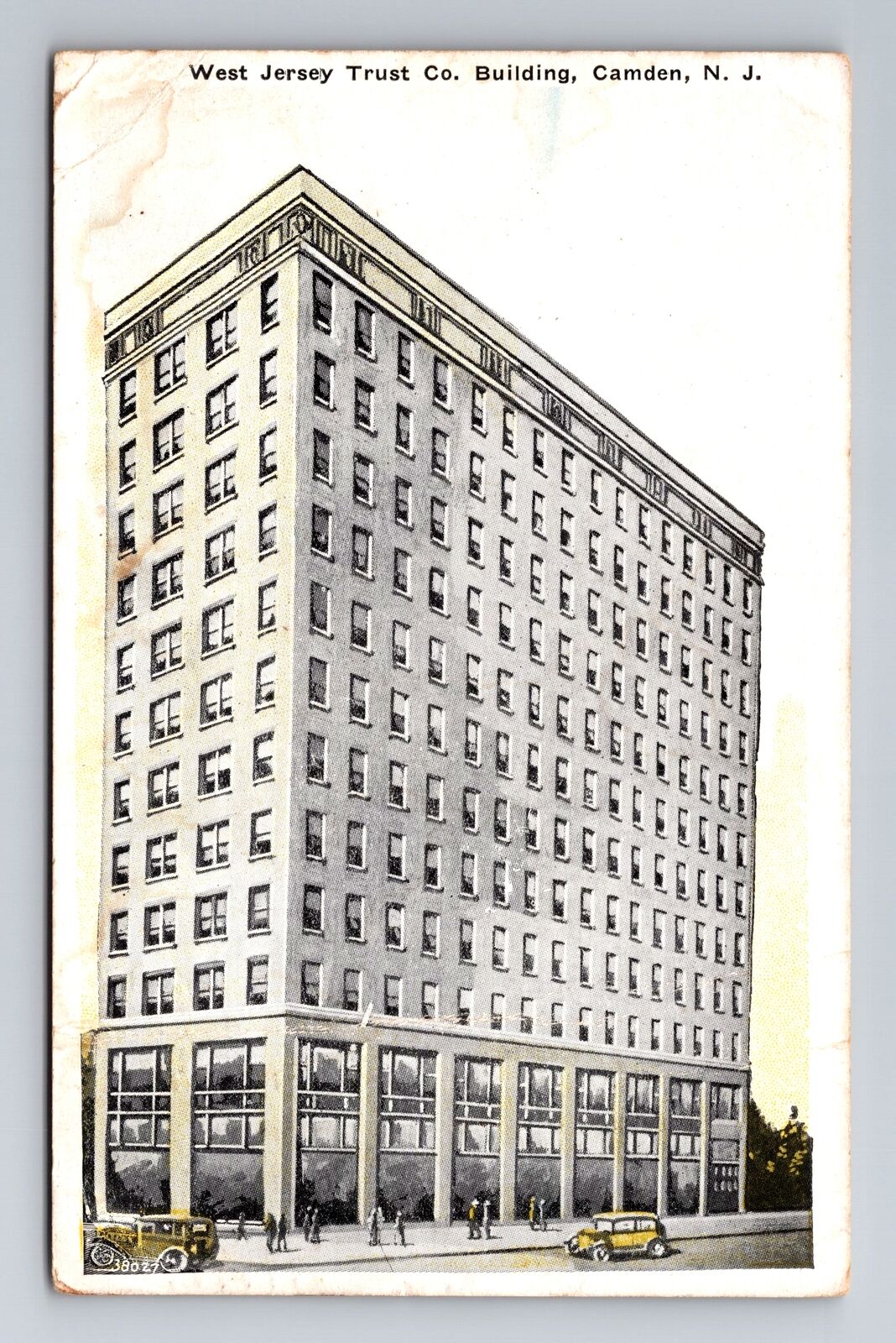 Camden NJ-New Jersey, West Jersey Trust Co Building, c1938 Vintage Postcard