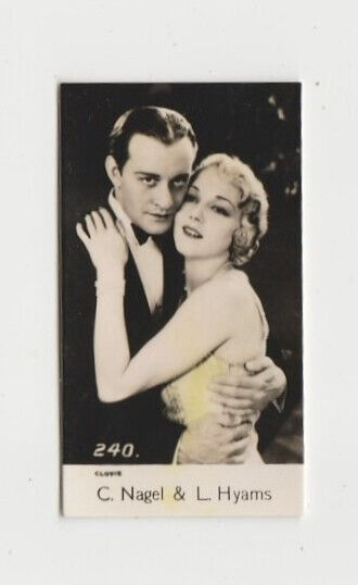 Leila Hyams + Conrad Nagel 1930s Clovis Film Stars Small Trading Card #240