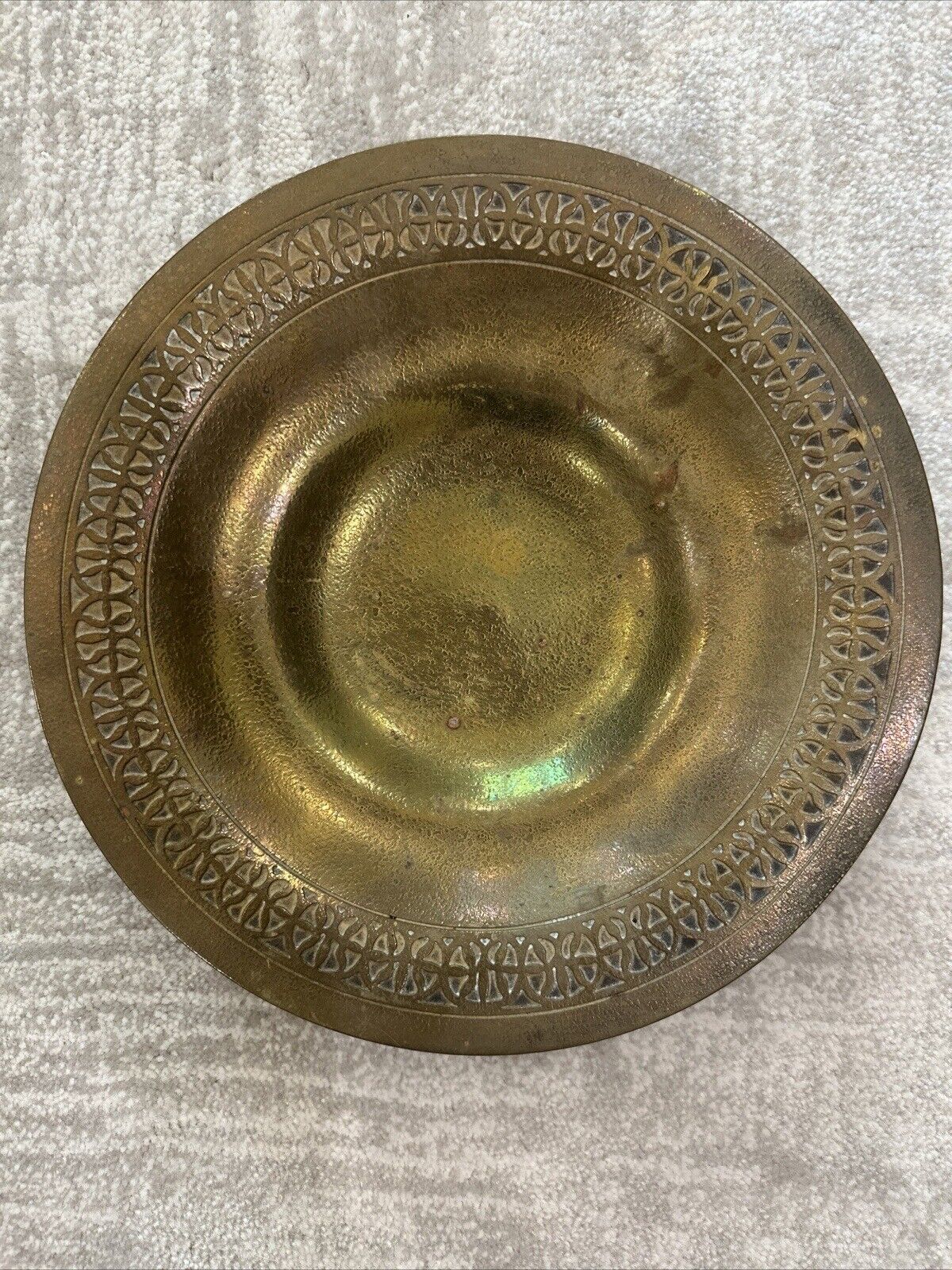 Vintage Antique Tiffany\'s Tiffany Studios NY Bronze Bowl 1707 Gold Dore 9\