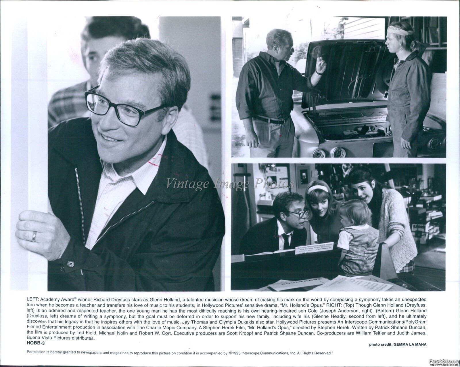 1995 Richard Dreyfuss Stars As Musician In Mr Hollands Opus Movies Photo 8X10