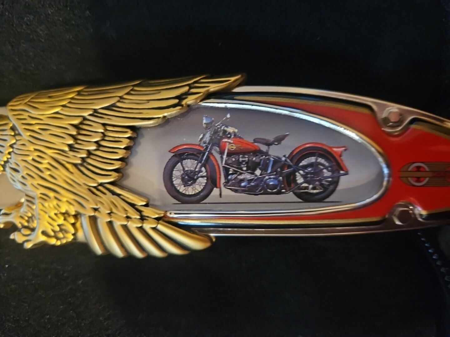 Franklin Mint Harley Davidson 1936 Knucklehead Folding Knife with Box COA NEW