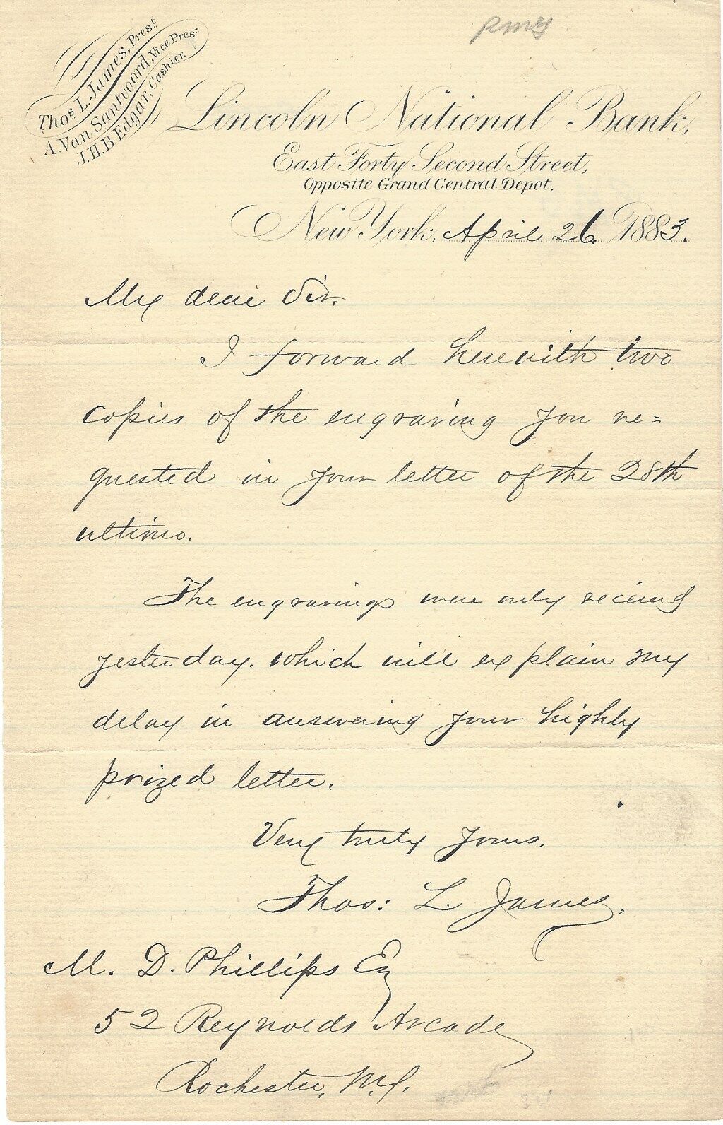 [Garfield, Arthur] Postmaster Gen. James Great Civil Service Reformer