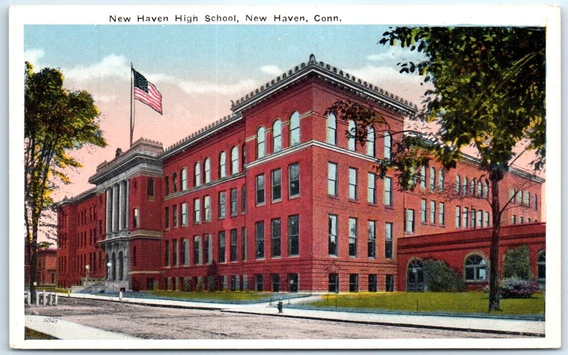 Postcard - New Haven High School, New Haven, Connecticut, USA