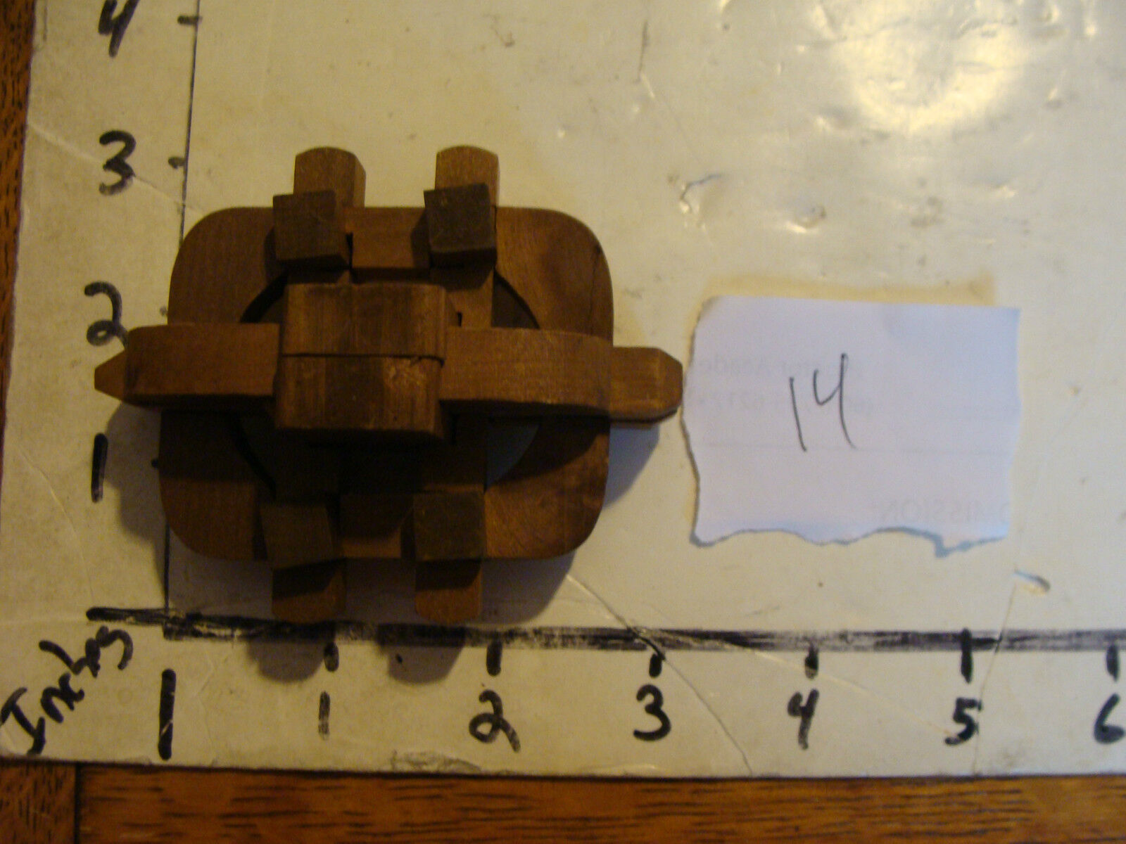 vintage Japanese Kumiki  puzzle: #14 scarce form Early signed TURTLE ??