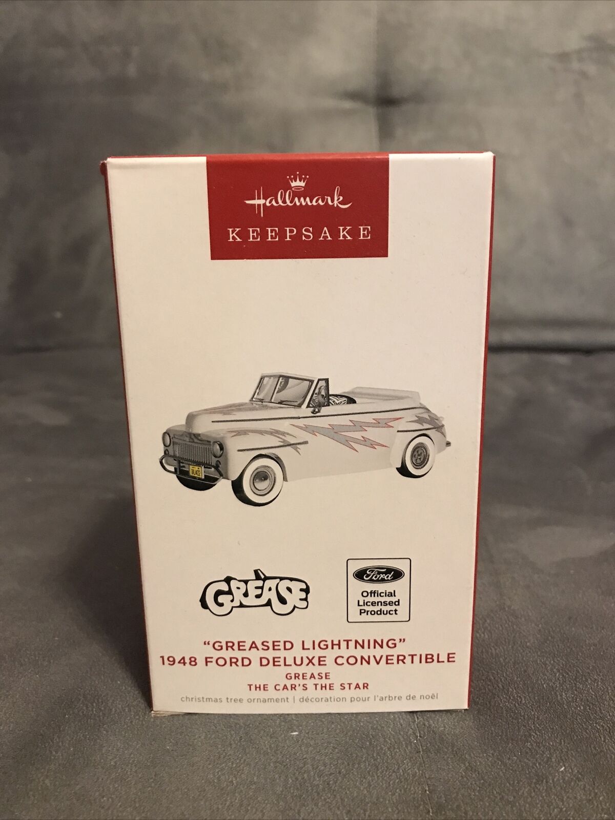 2022 Hallmark Greased Lightning 1948 Ford Deluxe Convertible Grease Car Ornament