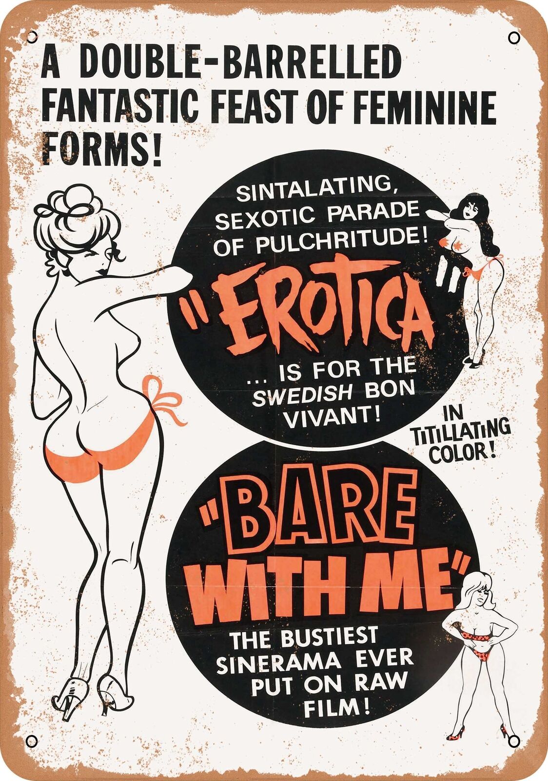 Metal Sign - Erotica (1961) - Vintage Look