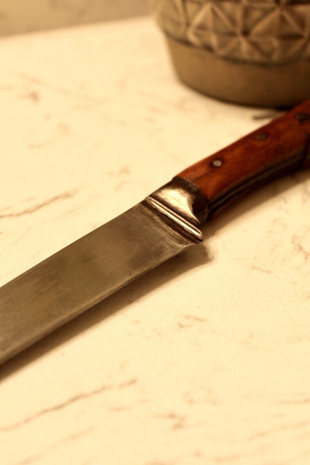 Antique Indo Persian Kard Dagger Knife Fine Flared Horn Hilt &origin Blade