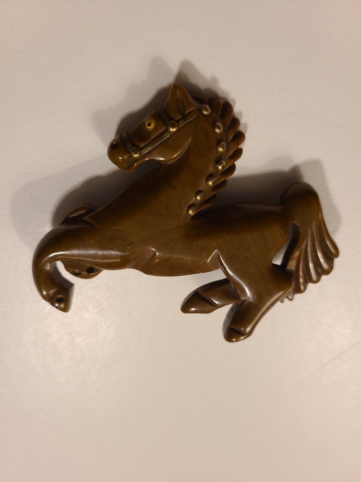 Antique 1930\'s Western Bakelite Horse Brooch  