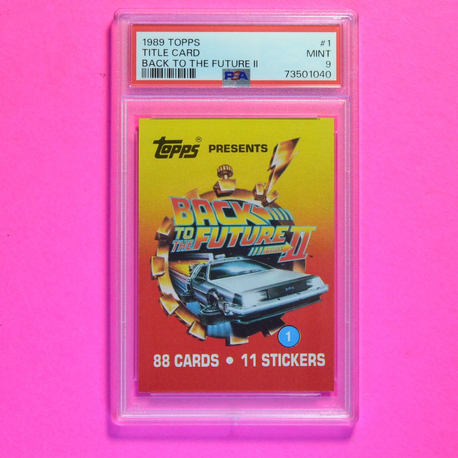 1989 Topps Back to the Future #1 Movie Poster -Title Logo 1st card PSA 9 Mint