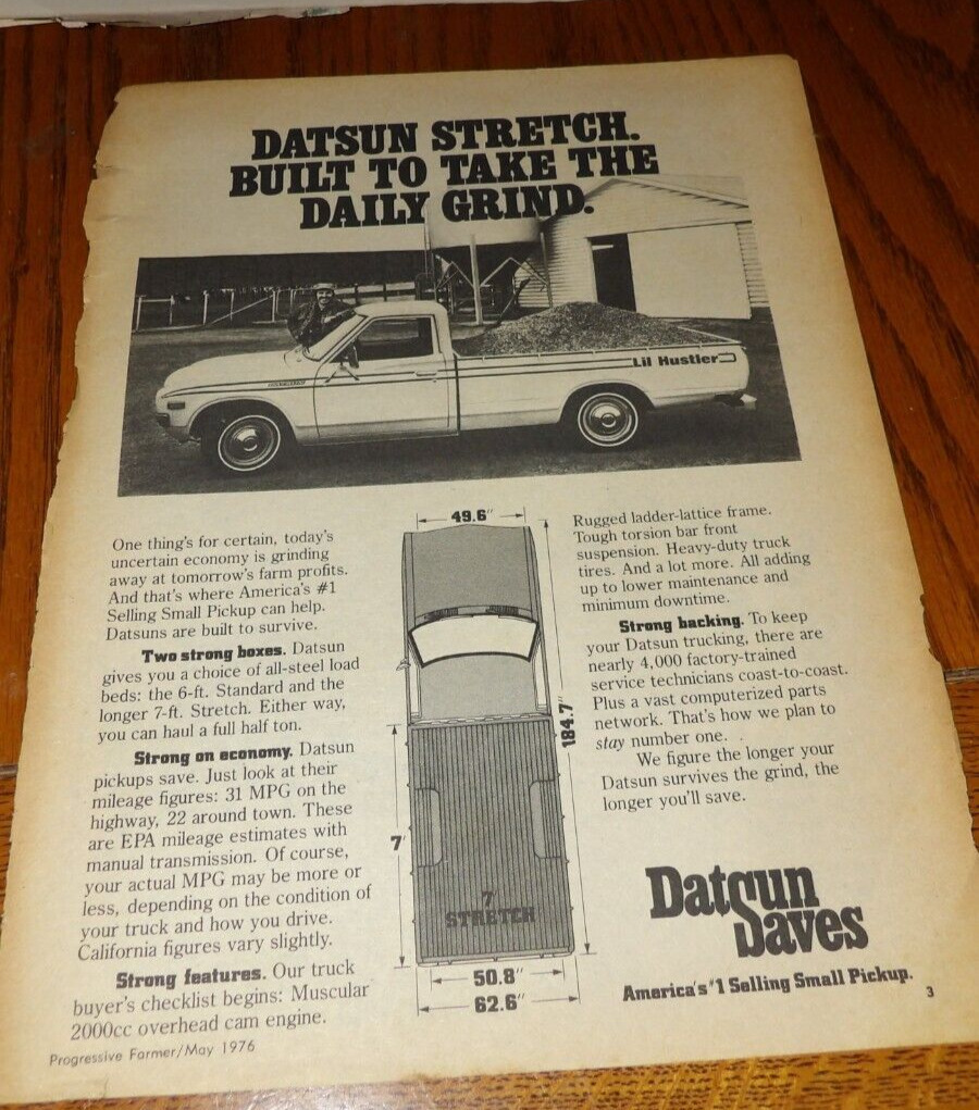 Circa 1970\'s Datsun Pickup Truck Print Ad