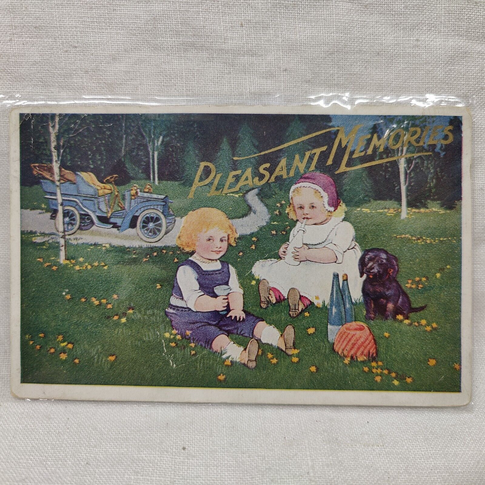 RARE Antique 1908 Postcard Boy & Girl \