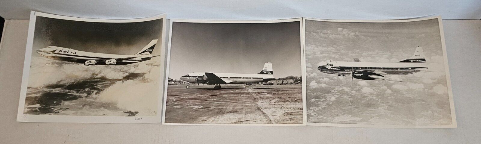 DELTA AIR LINES Vintage Plane Photographs Original 8x10 Lot of 3 Convair Douglas