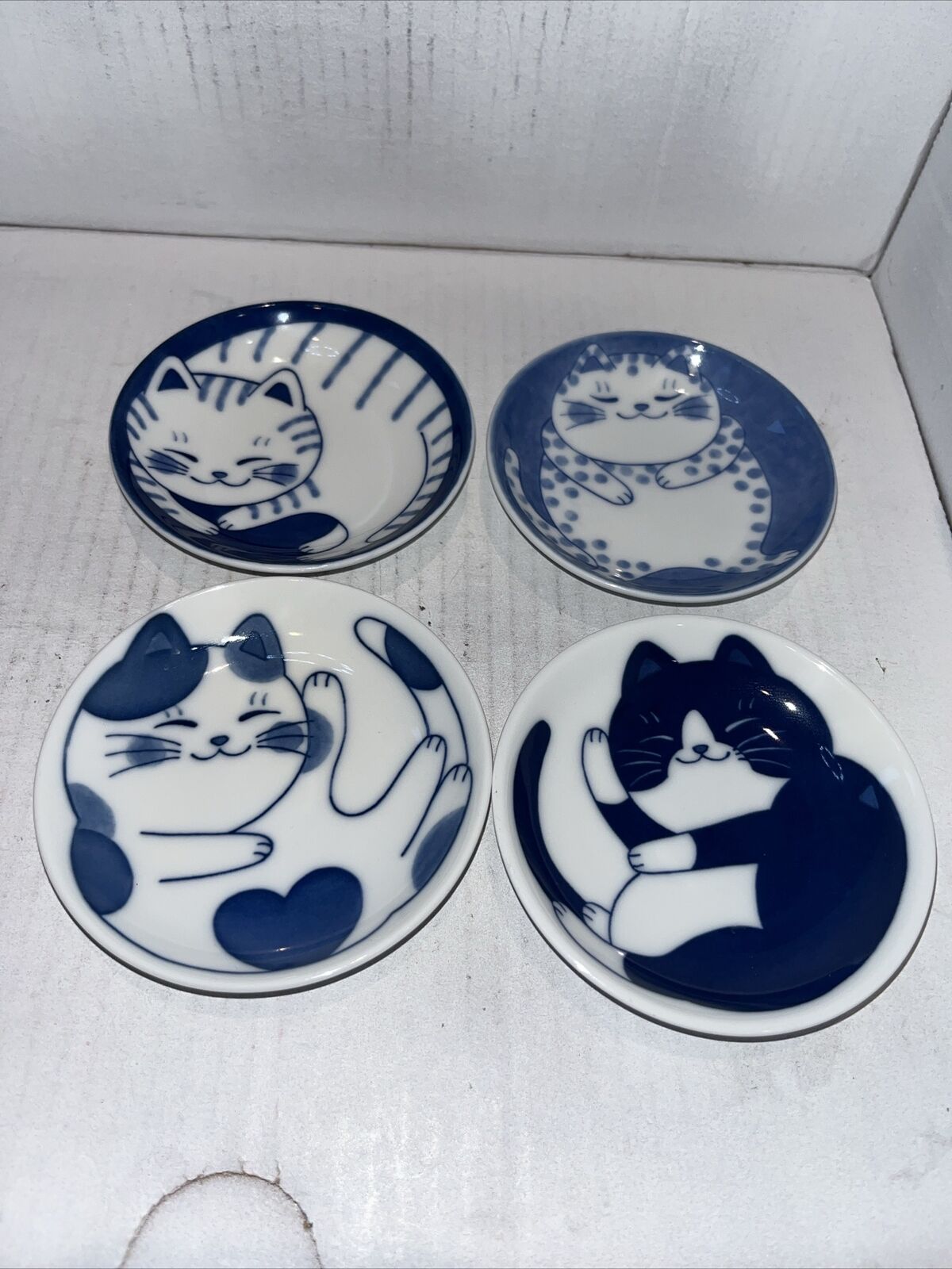 Minoyaki Hanami Cat Plates Saucers porcelain and handmade in Japan (4)