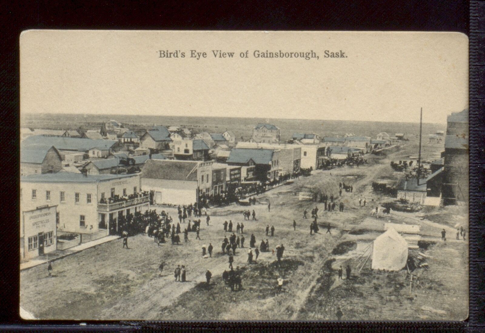 Bird\'s eye view of Gainsborough Saskatchewan Canada Historic Old Photo