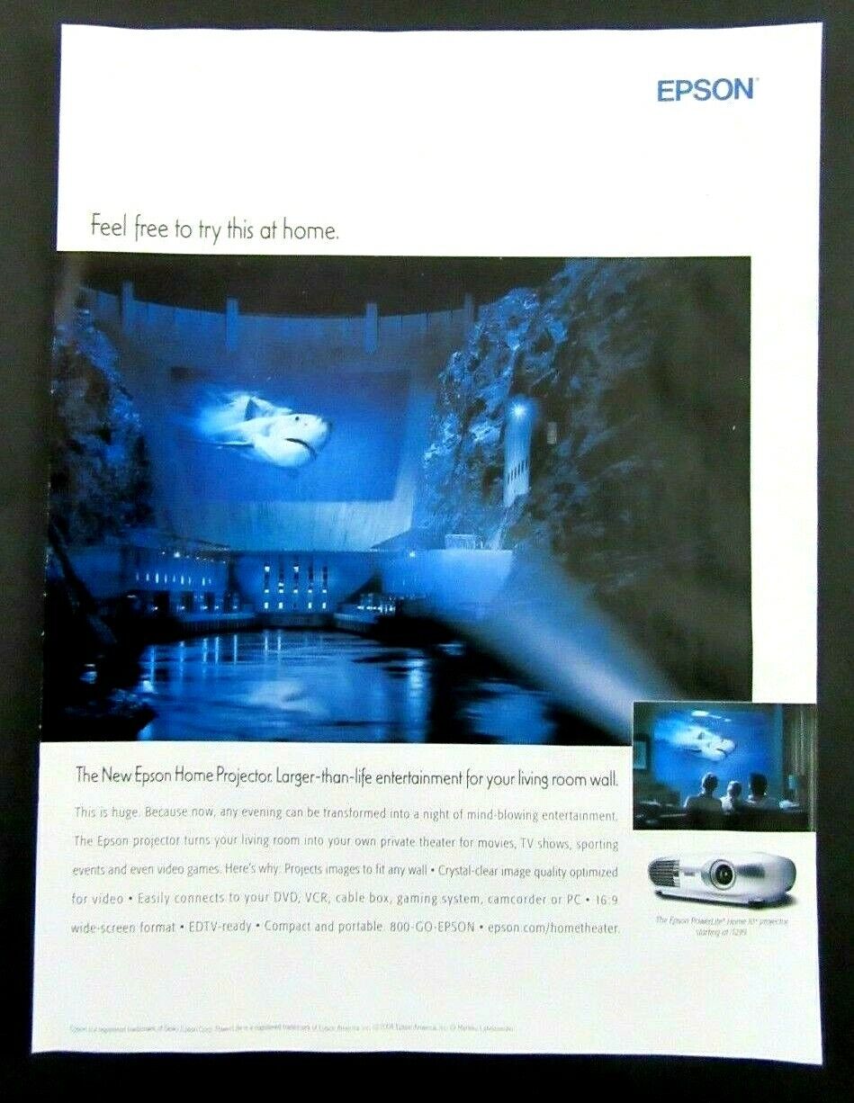 2004 EPSON PowerLite Home Projector Magazine Ad