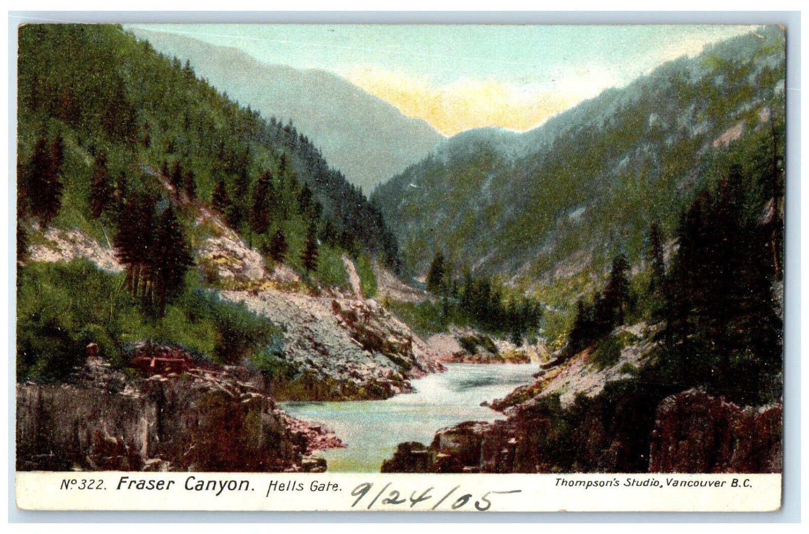 1905 Fraser Canyon Hells Gate British Columbia Canada Antique Postcard