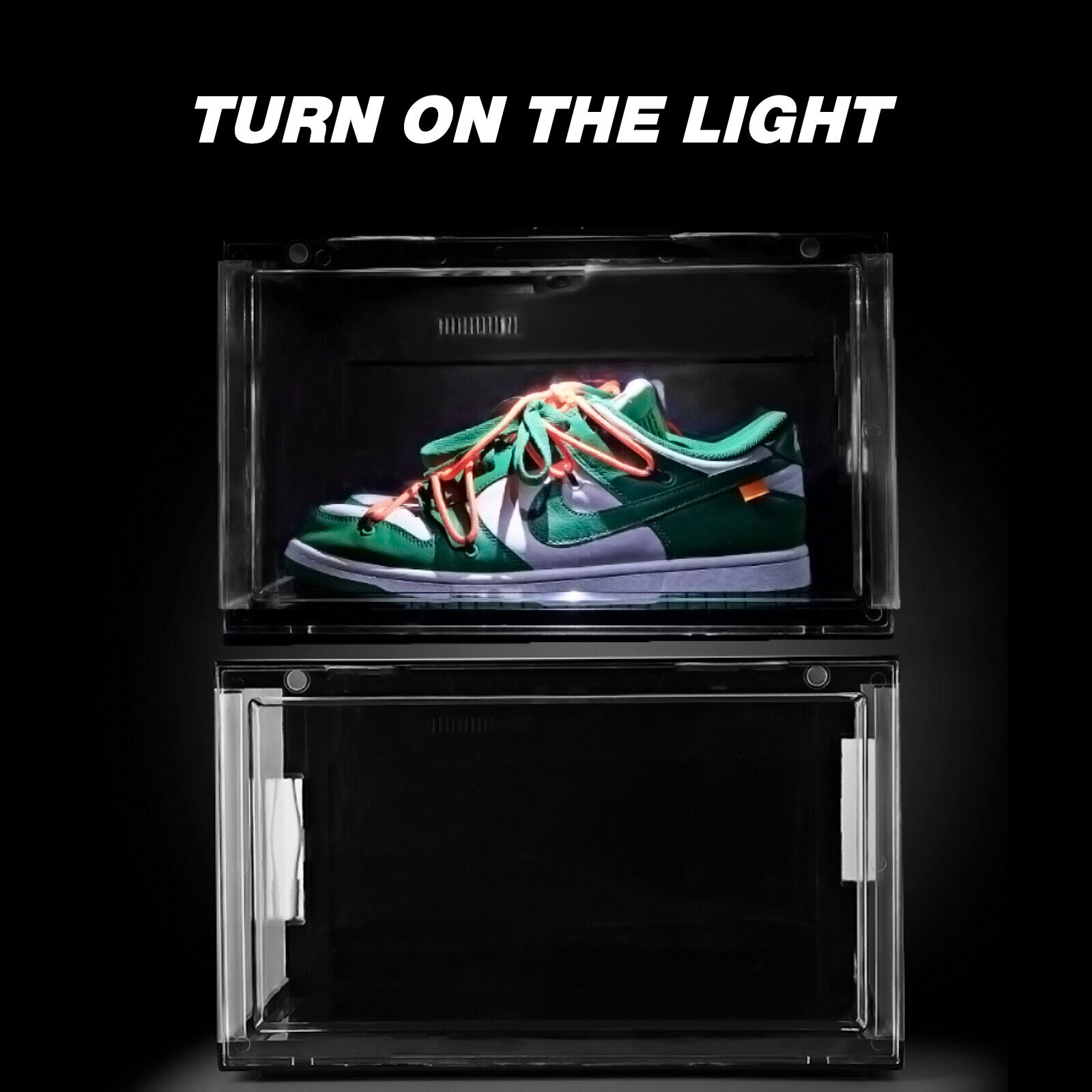 Unique Shoe Storage Box Container LED Light Levitating Floating Sneaker Display