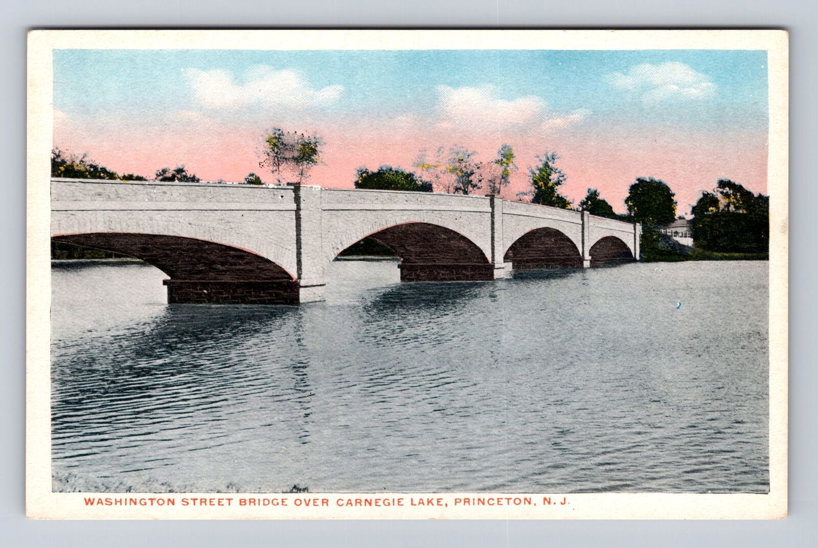 Princeton NJ-New Jersey, Washington Street Bridge, Antique, Vintage Postcard