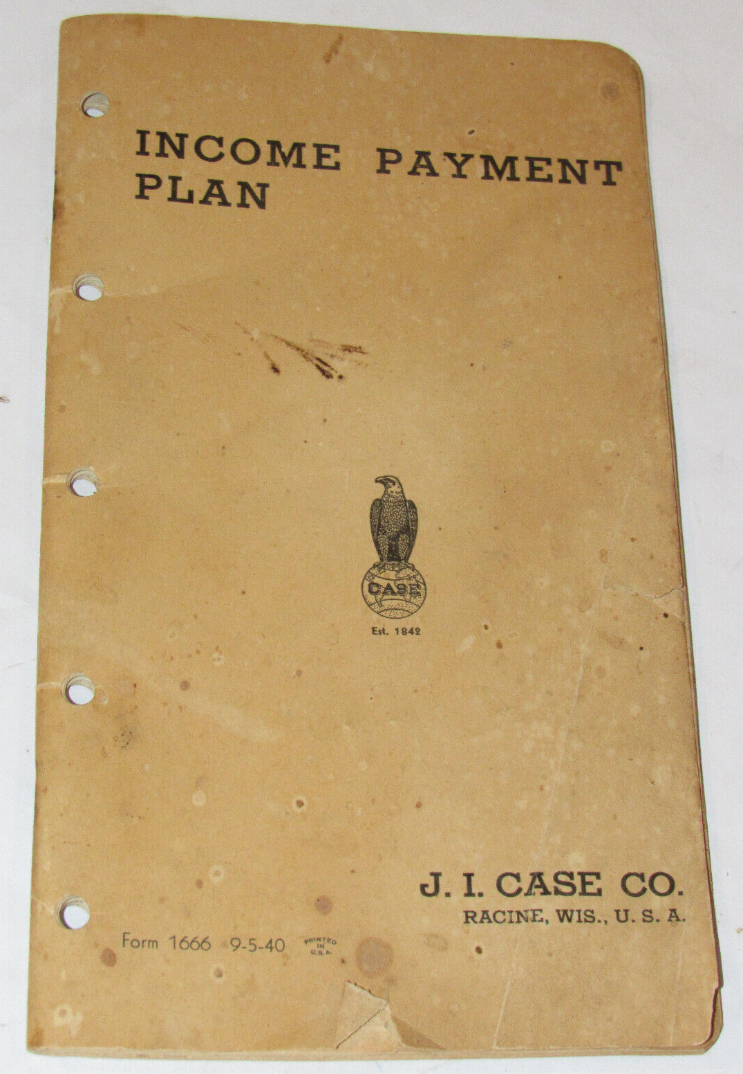 VINTAGE 1940 JI CASE \'INCOME PAYMENT PLAN\' BOOK BUY NEW & USED ON CASE CREDIT
