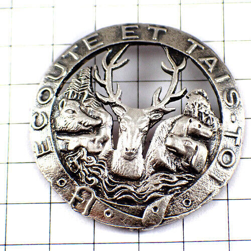 Limited Vintage Silver Hunting Pin Badge Deer Wild Boar Bear and more from