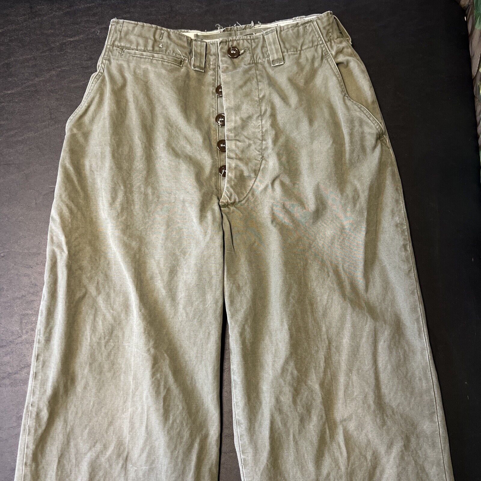 Vintage M43 OD Field Trousers Shell Field Pants Pattern  SZ 30X32  NICE K-27