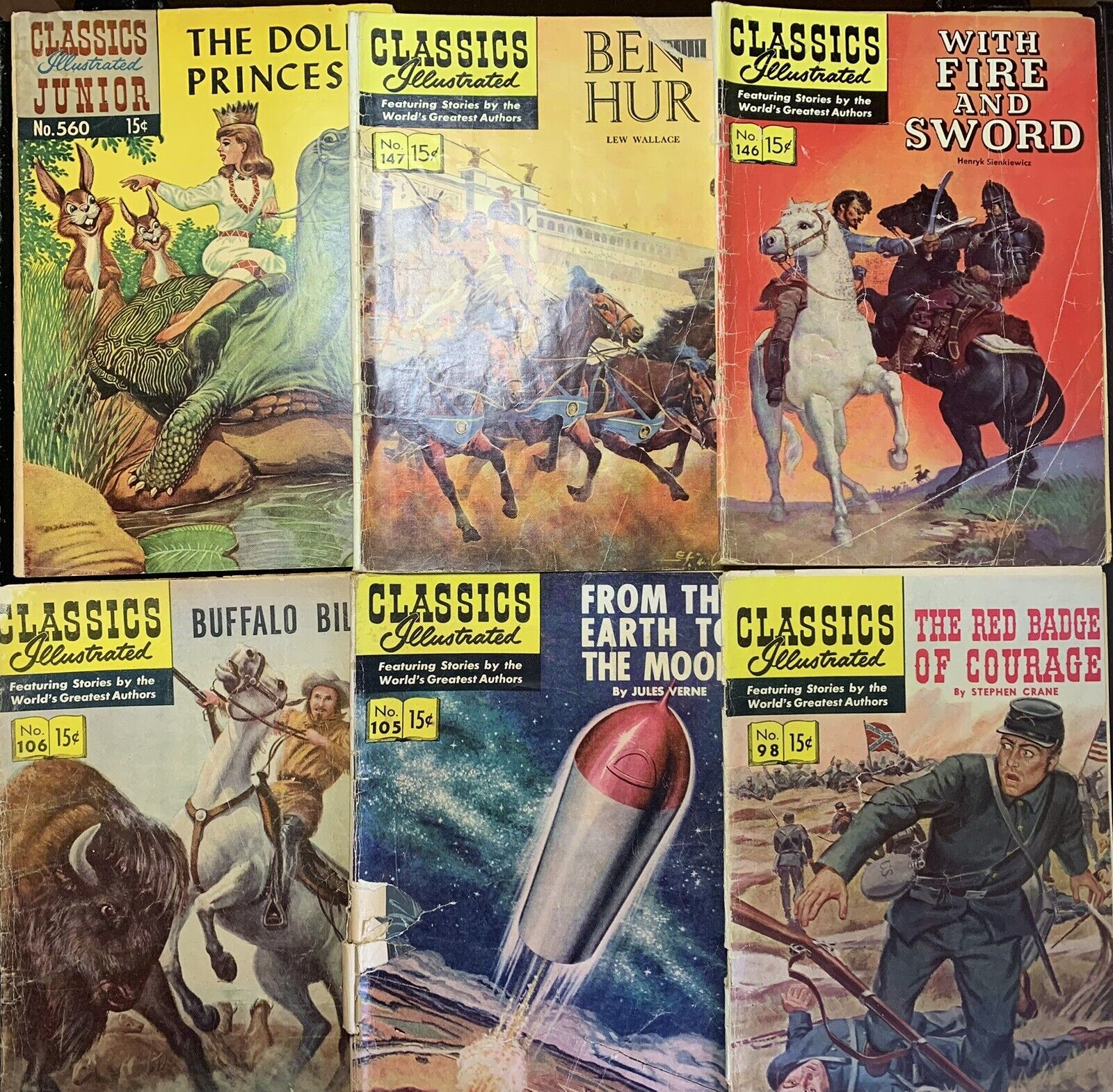Classics Illustrated Comic Lot 98 105 106 146 147 560 (6 Books) 1953