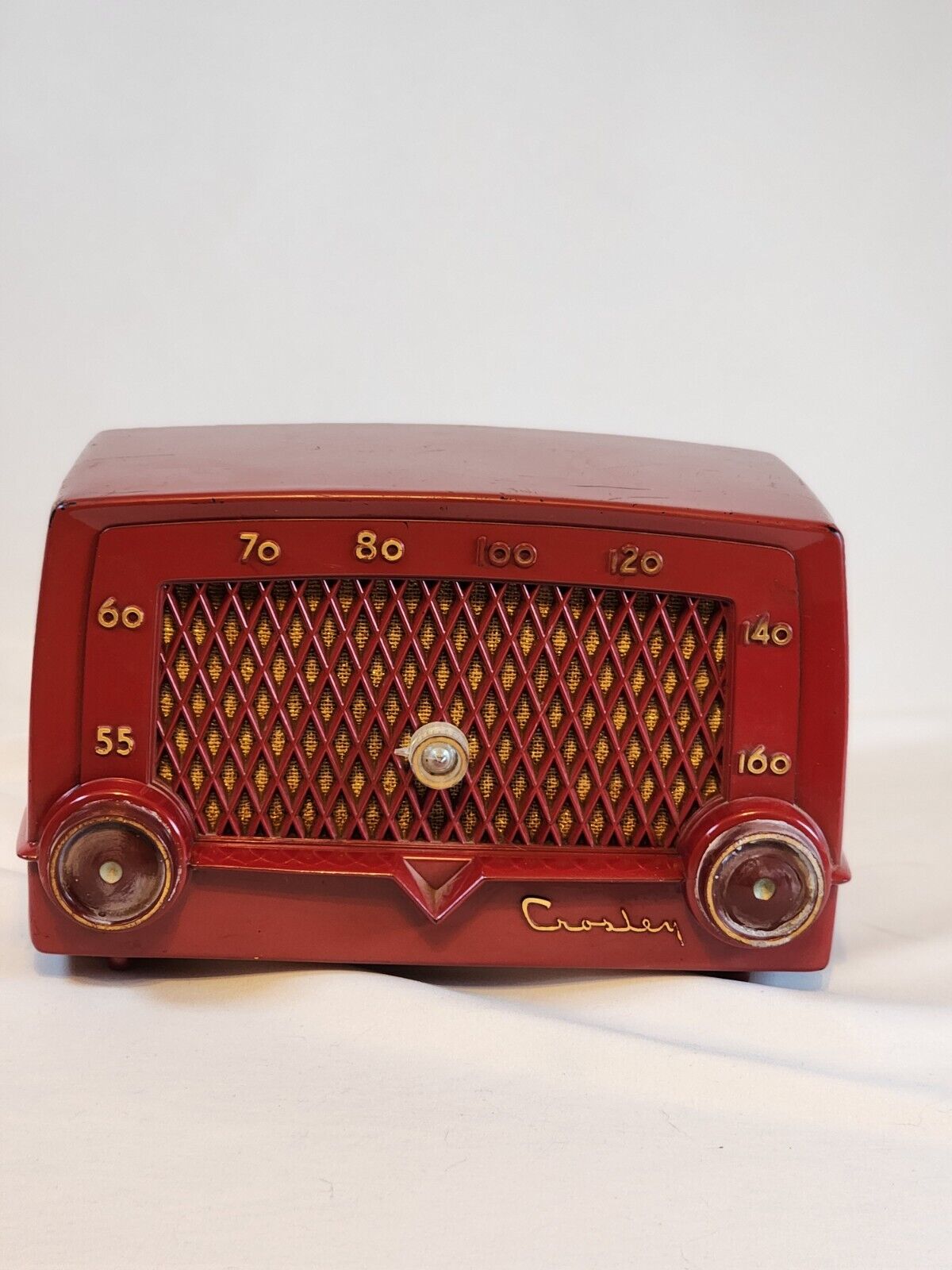 Radio, Vintage CROSLEY Model E-10-RD Red Tabletop Tube Radio- For Parts