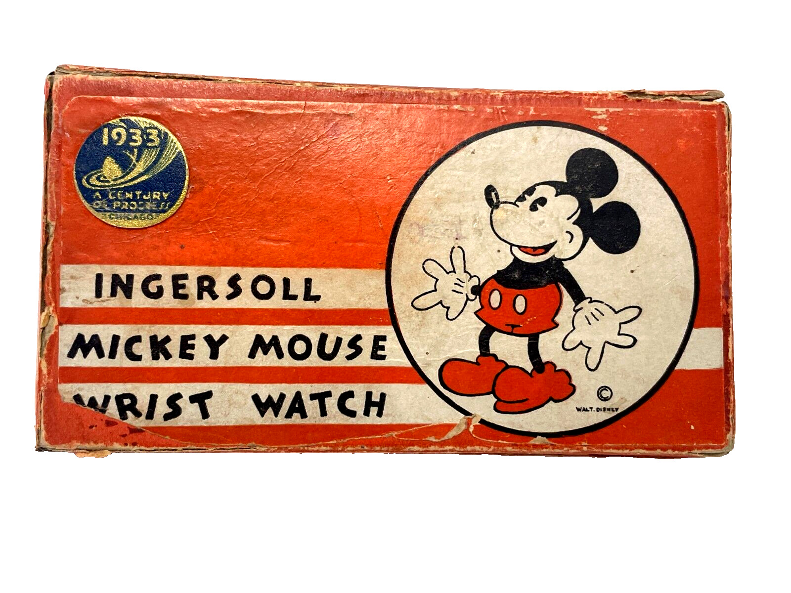 EXTREMELY RARE 1933 WORLD'S FAIR Ingersoll mickey mouse disney watch WITH BOX