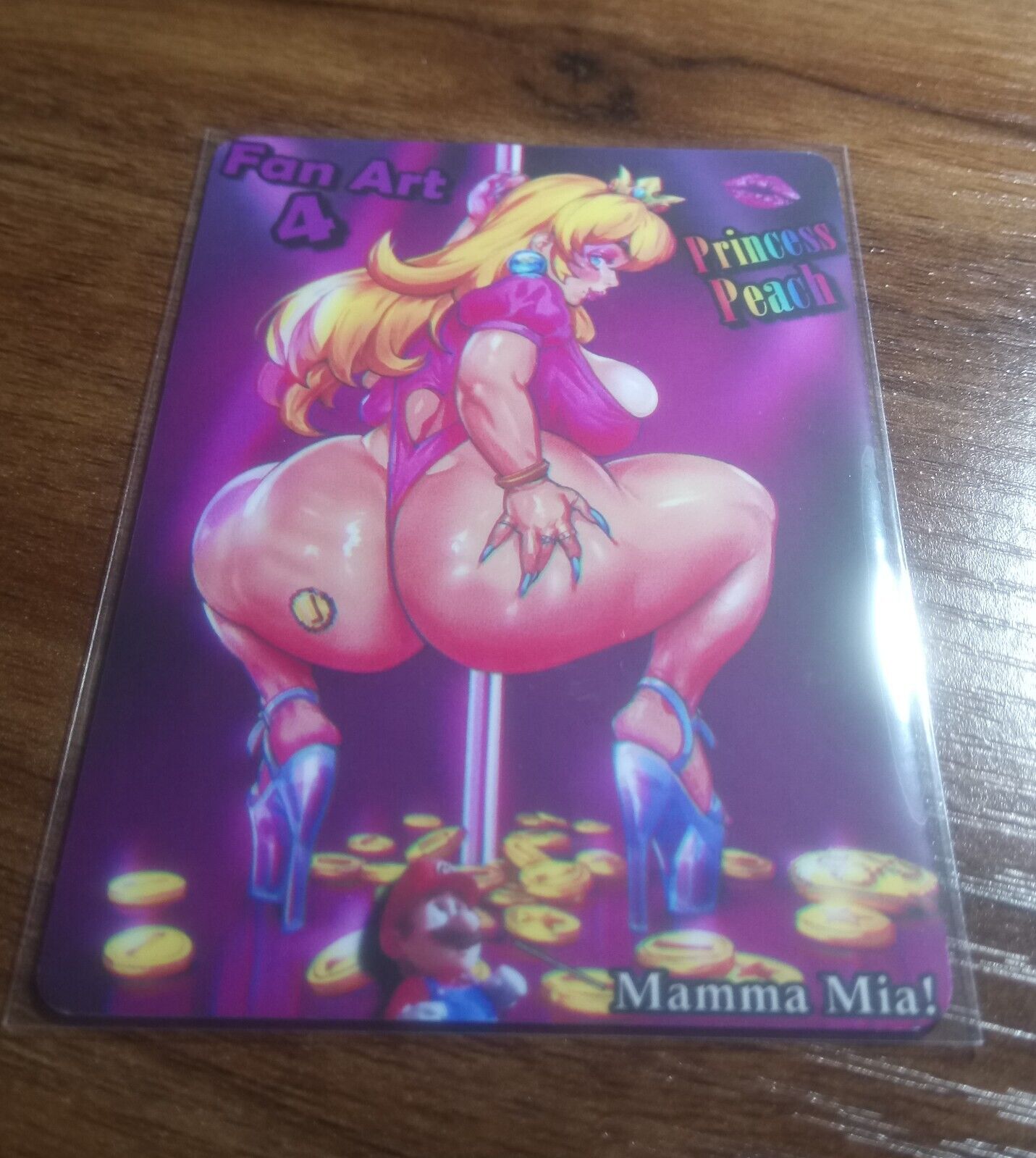Princess Peach, Fan Art 4, Custom Art Card, Sexy, Waifu, Unique, Double Sided
