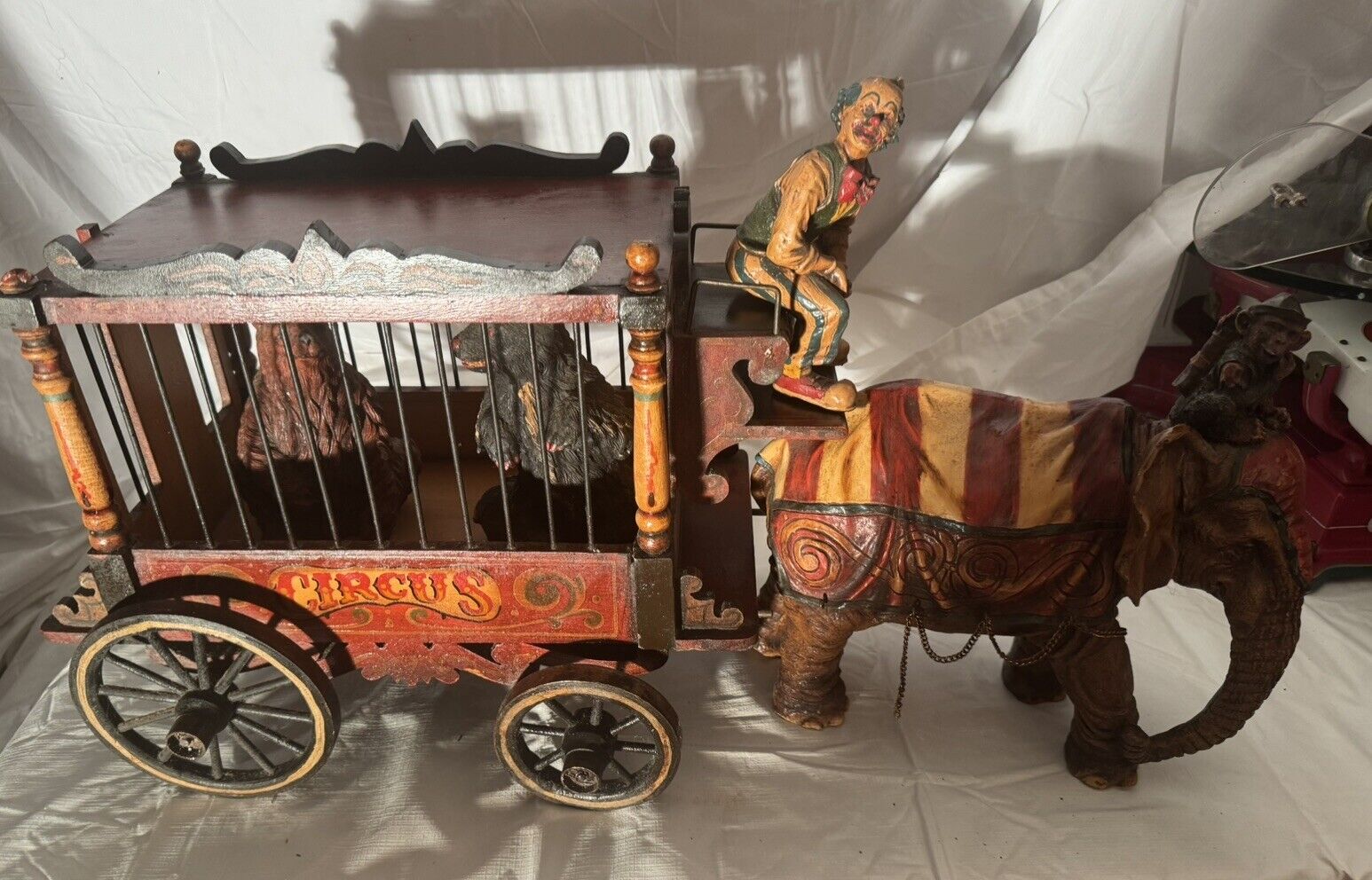 1920's - 40's Antique Ringling Bros. & Barnum and Bailey Circus Wagon/Animal Set