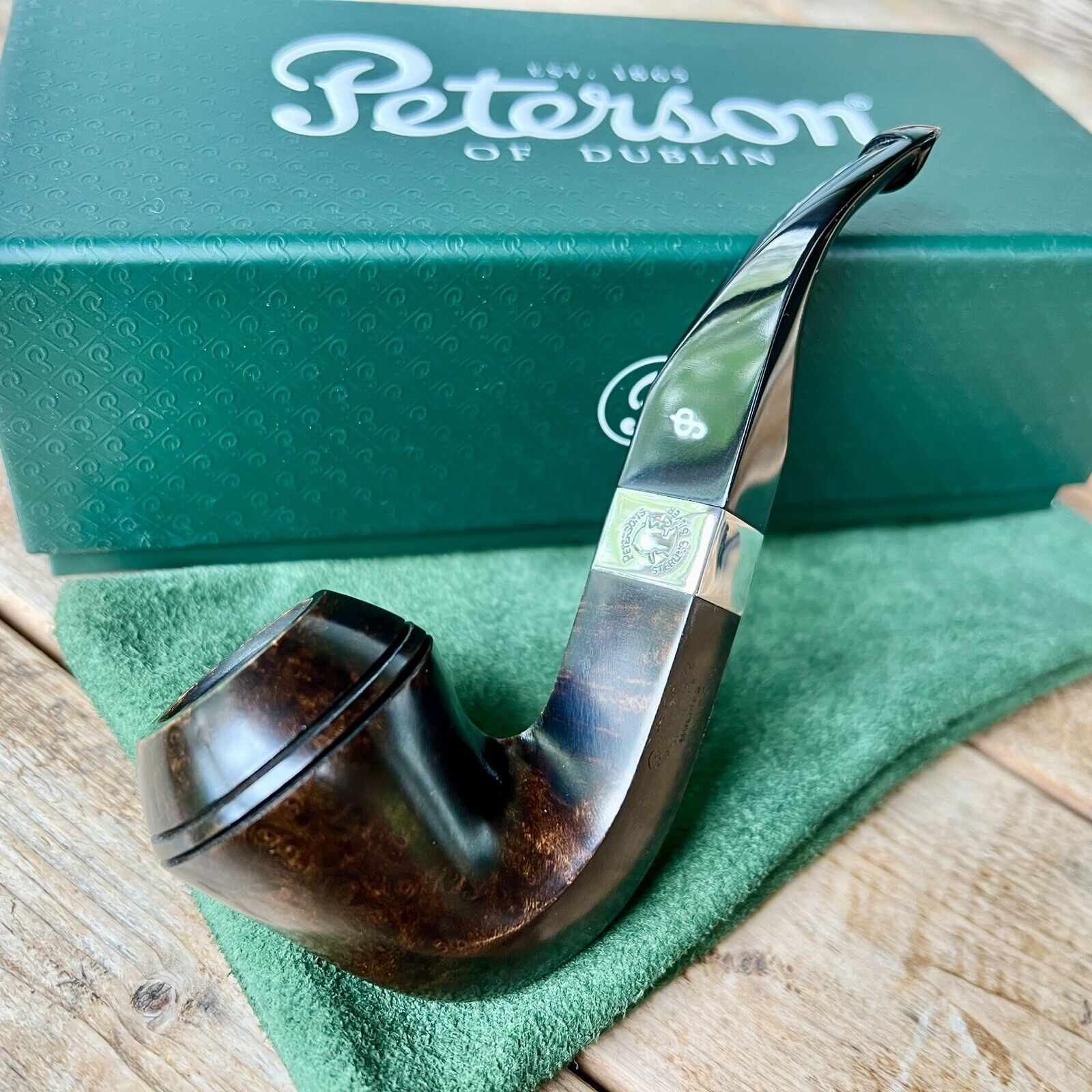 Peterson Sherlock Holmes Dark Smooth Hansom P-Lip Tobacco Pipe - New