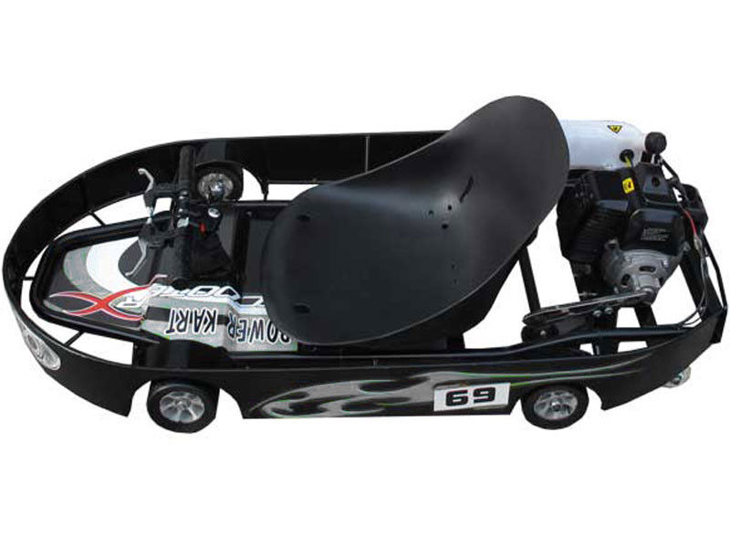 ScooterX Silver Gas Powered 49cc Power Kart Drif Racer Go Cart Track Racing