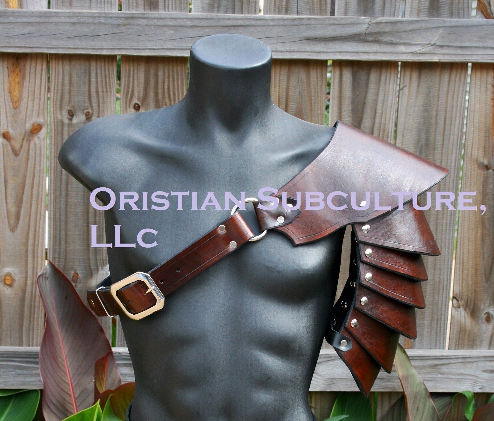 Single Leather Basic Rounded Spaulder Armor Ren SCA articulated pauldron cosplay