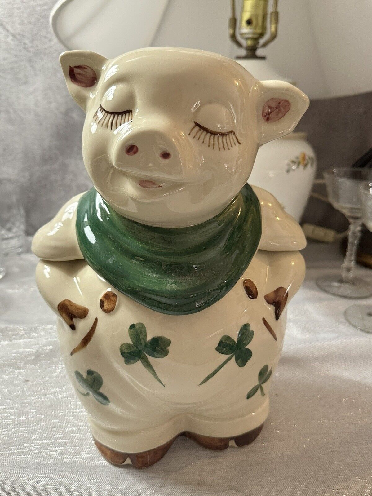 Vintage 1940s Smiley Pig  Cookie Jar By: Shawnee