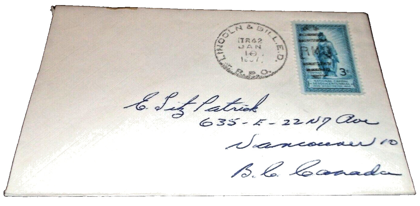 JANUARY 1957 CB&Q CHICAGO BURLINGTON & QUINCY LINCOLN & BILLINGS TRAIN #42 RPO