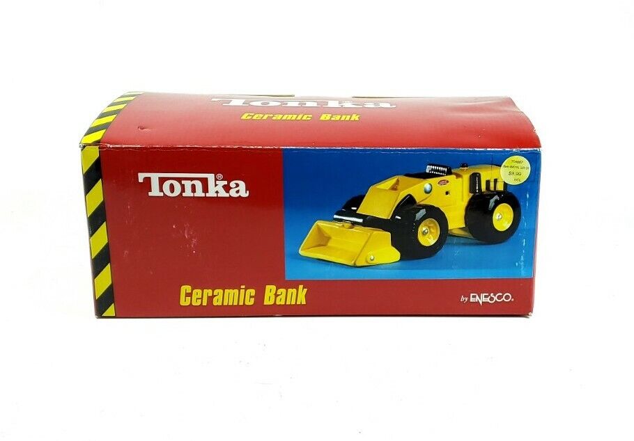 Vintage Tonka Toy TRACTOR LOADER Coin Ceramic Bank 2001 Enesco NEW