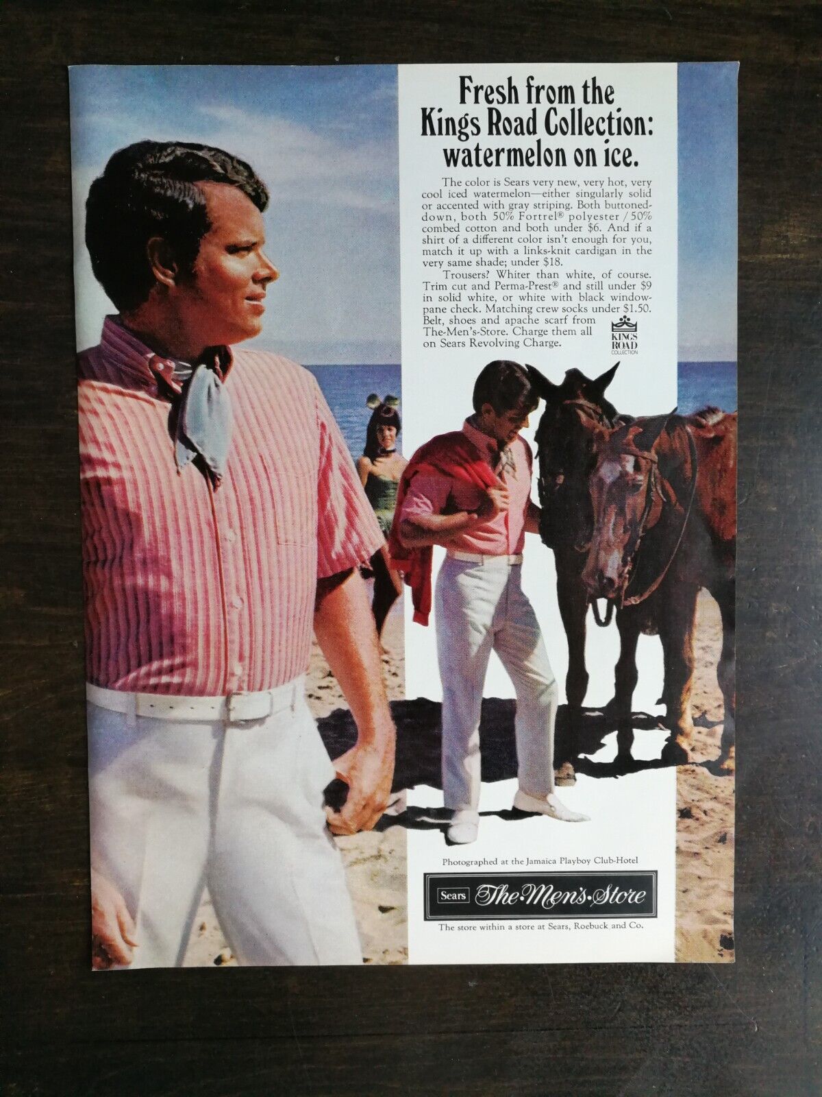 Vintage 1969 Sears King Road Collection Men\'s Wear Full Page Original Ad 324