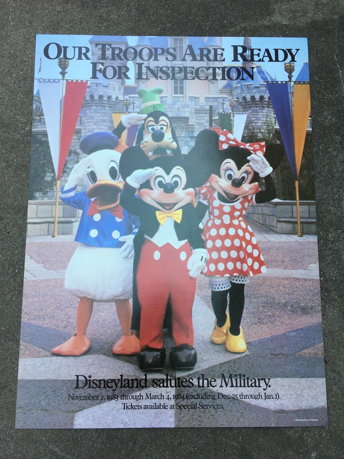 1984 Our Troops Are Ready For Inspection, Disneyland Salutes Our Military Poster