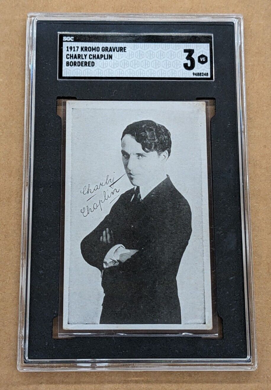 1917 Kromo Gravure Charly Chaplin Bordered SGC 3 VG Legendary Performer 