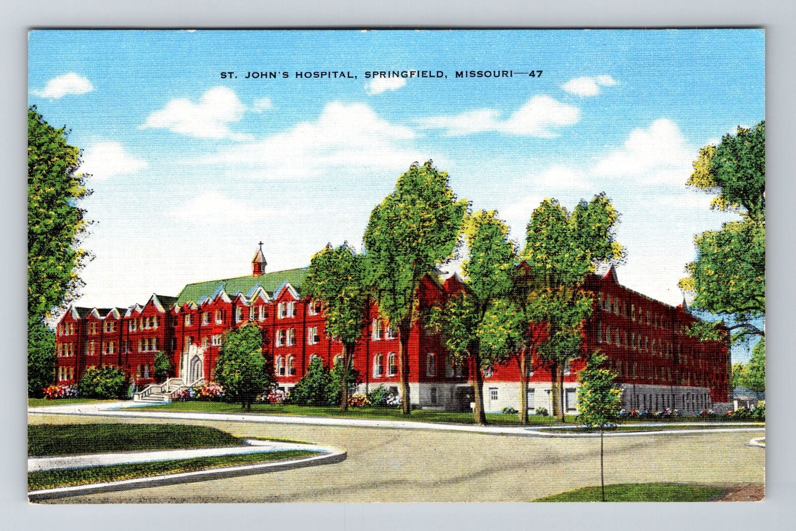 Springfield MO-Missouri, St John\'s Hospital Vintage Souvenir Postcard