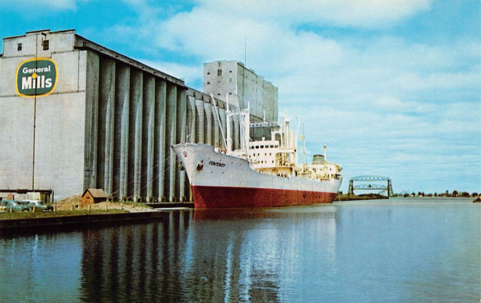 SS Fontenoy General Mills Grain Elevator Duluth-Superior Harbor Vtg Postcard D21