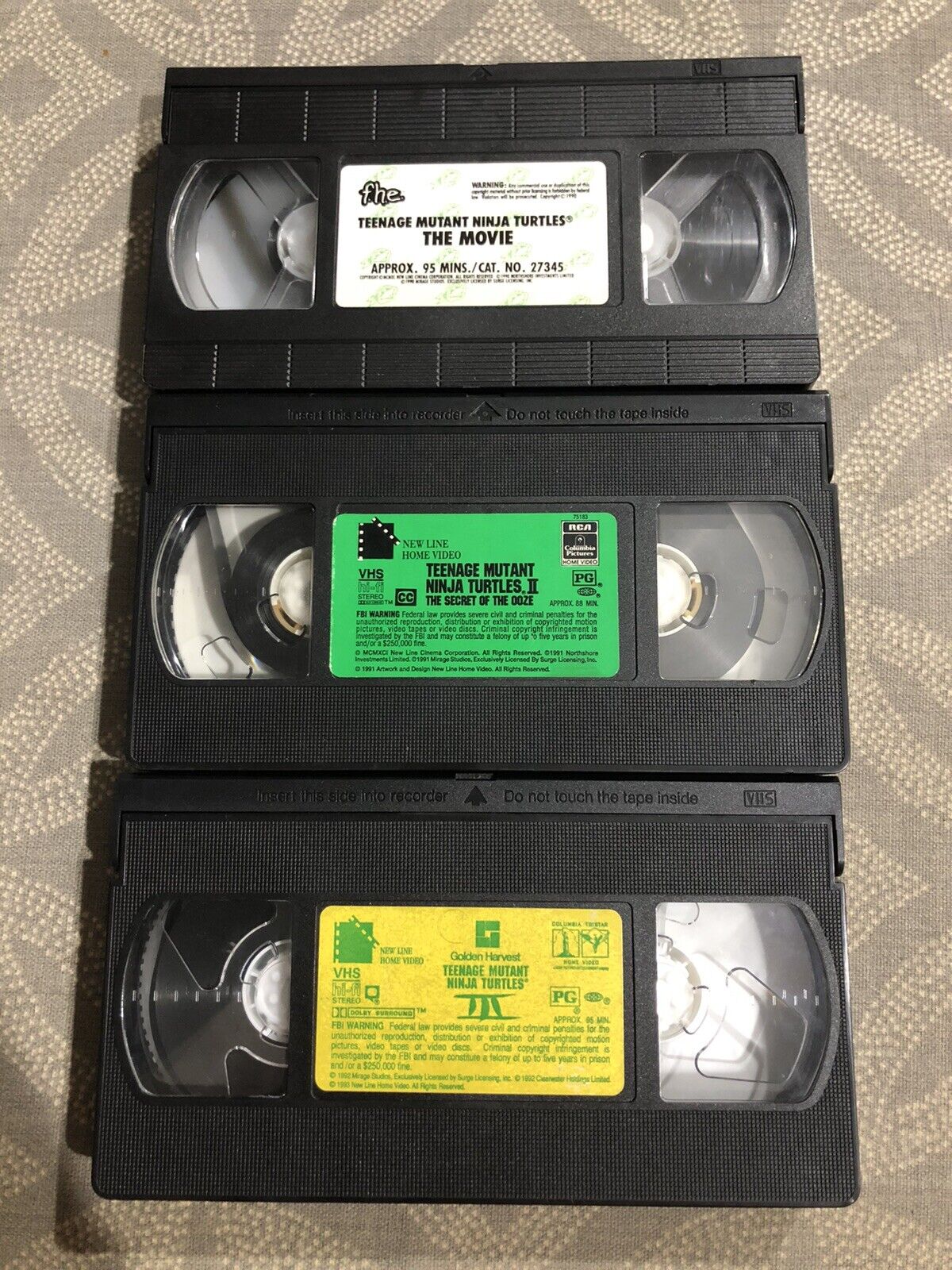 TEENAGE MUTANT NINJA TURTLES - 3 Film VHS Trilogy - Vintage Classic Collection