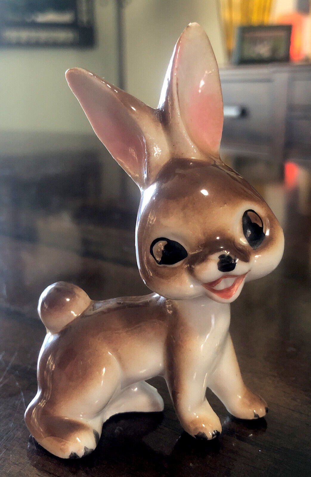 Vintage Japan Anthropomorphic Bunny Figurine Kitschy Kawaii Rabbit Easter 50s