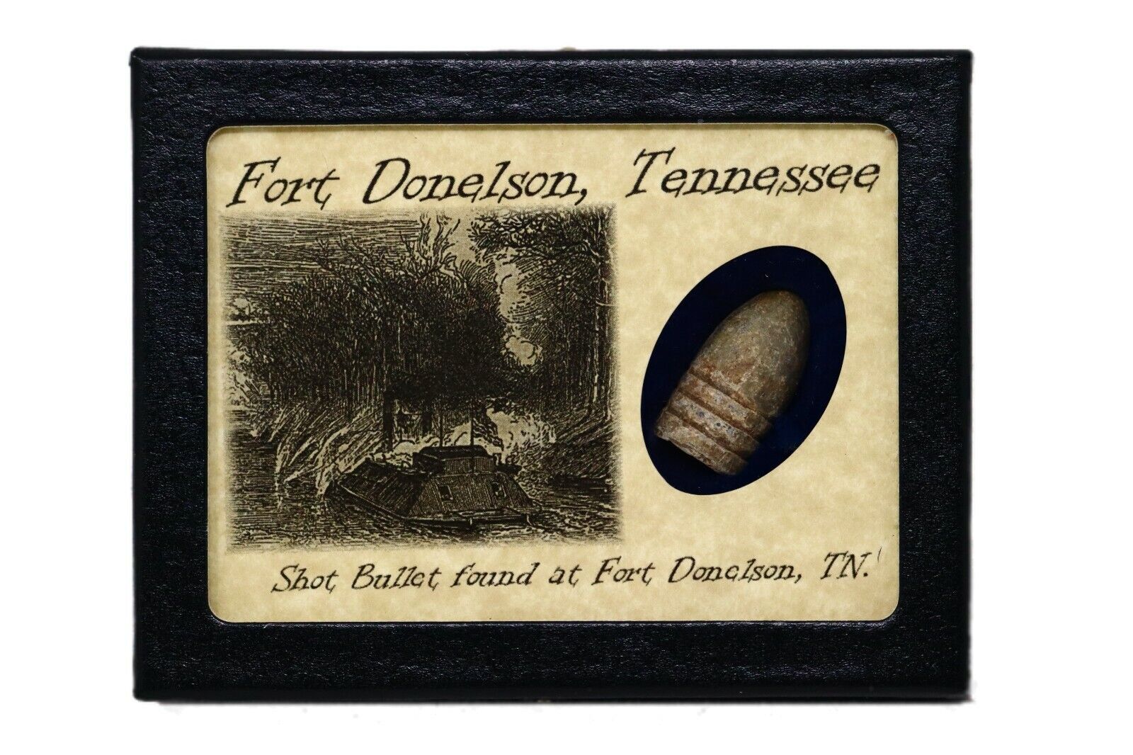 Civil War Bullet Relic from Battle of Fort Donelson, TN with Display Case & COA