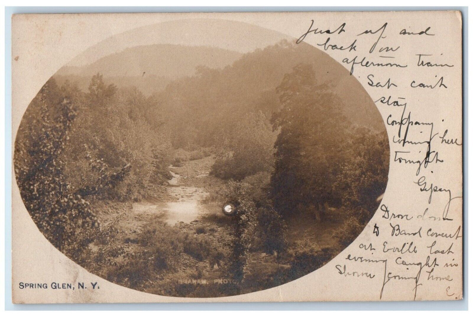1906 Scenic View At Spring Glen New York NY RPPC Photo Posted Antique Postcard