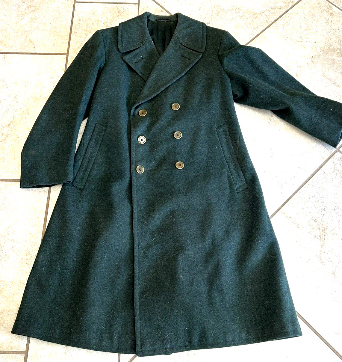 Civilian Conservation Corps CCC Green Wool Coat Vintage 30's Pea Coat Smith-Gray