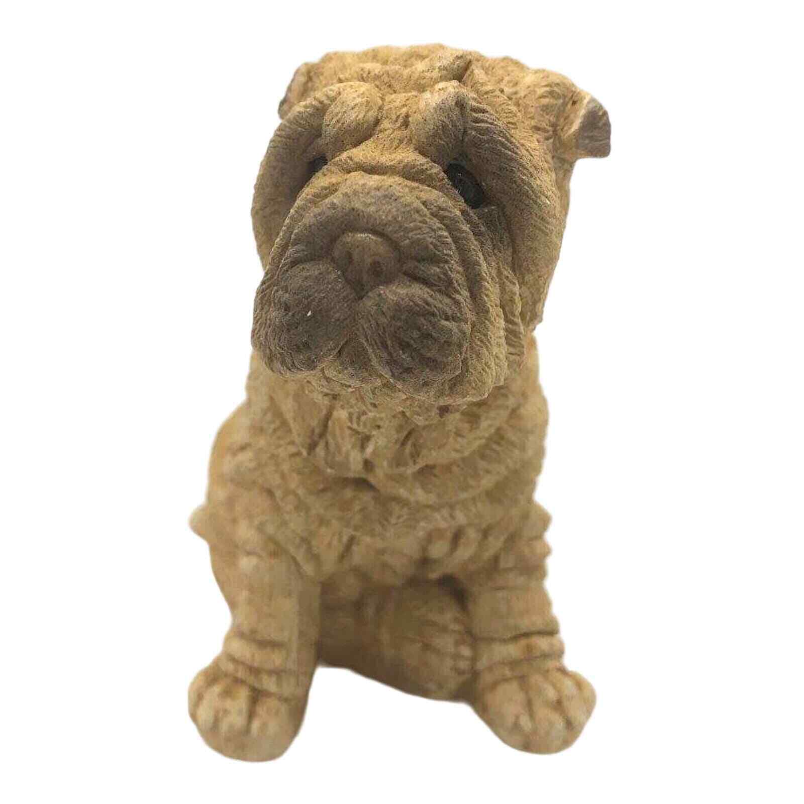 Shar Pei Stone Critters 1986 Dog Figurine SC-214 Tan 3-1/2\